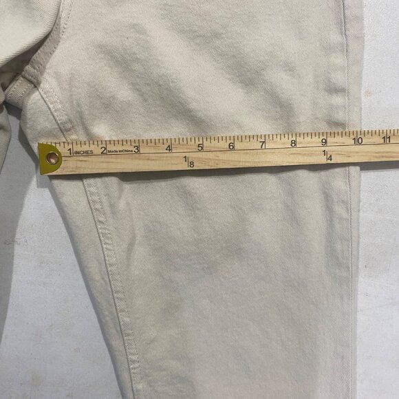 H&M &Denim Jeans Womens Size 10 Vintage Slim High Waist Beige Denim - Picture 12 of 15